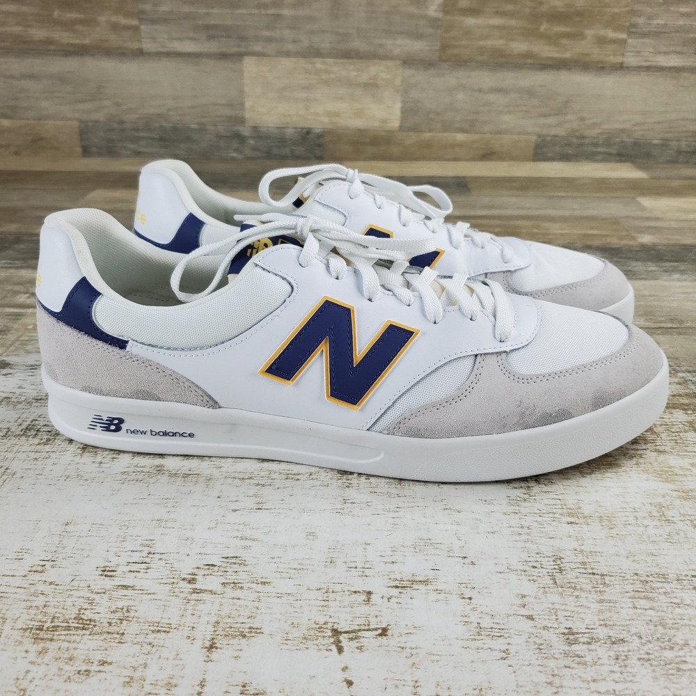 New Balance CT300 Mens Court Shoes Sz 13 White Gray Orange Blue Low Top Sneakers